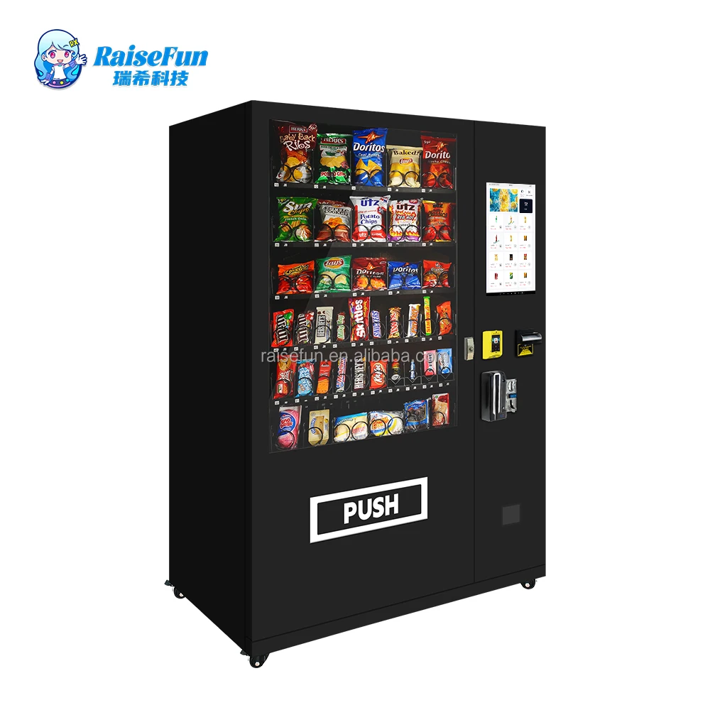 Smart Combo Vending Machine 21.5 Inch Touch Screen Automatic Snack Drink Self-Selling Food  Waterproof Stainless Steel