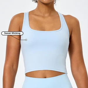 Women Sleeveless Vest Running Square Neck Tank Top Custom Women's Athletic Tank Tops Compression Racerback Tank Tops Women