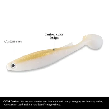 Cheery 6-12cm Double Color Soft Plastic Rubber T-tail Swim Bait PVC Pesca Fishing Lures OEM Fishing Tackle Wholesales – Soft Lure – view 4