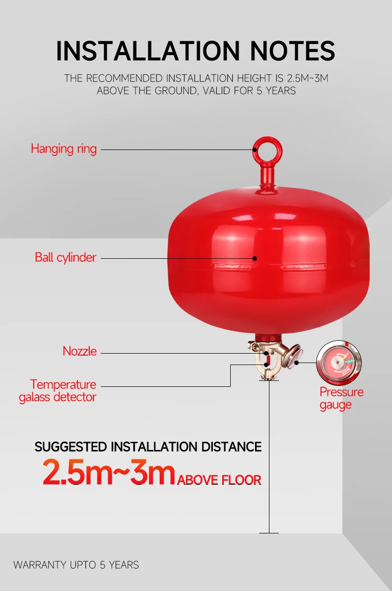 Hang Auto Sprinkling Fire Extinguisher Suspended Factory Wholesale