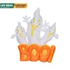 Three Scary Blow Up Ghosts Holding Boo Signs