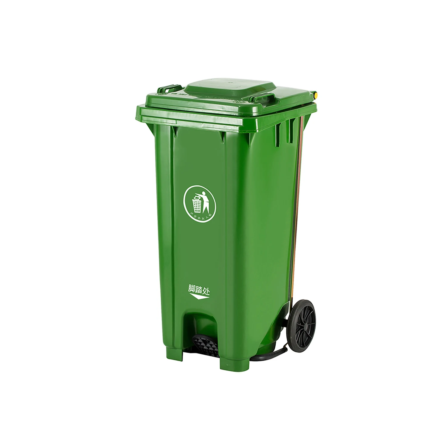Customize Color HDPE Recycle Pedal Dustbin Large Outdoor Public Plastic Waste Bins with Lid and Wheel