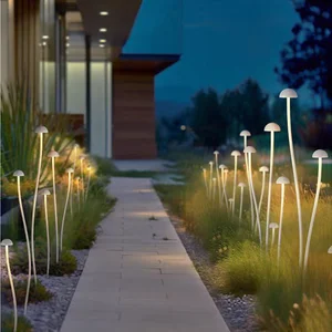 Simple Artistic Outdoor Mushroom Garden Lamp IP65 Waterproof Electric Landscape Decorative Light for Villa Yard Lawn