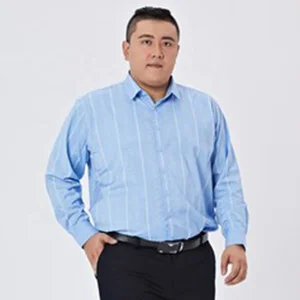 Large Size Shirt Quality Anti-wrinkle 3XL-11XL Plus Size Long Sleeve Striped Casual Shirt Elastic Oversized Shirt for Men