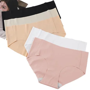 Hot Sale Young Teen Solid Knitted Waist Ice Silk Bodysuit Sexy Everyday Underwear for Women Ladies Wholesale Panty Plain Dyed