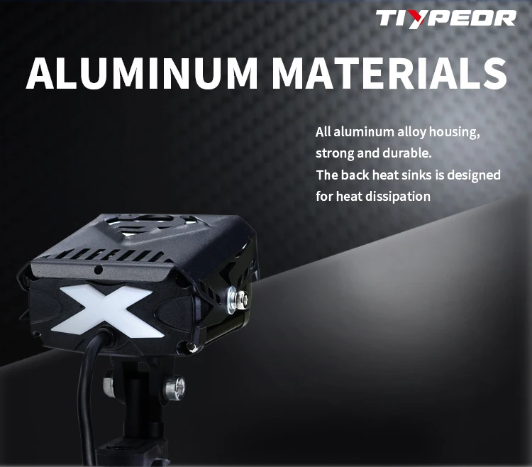 TIYPEOR Waterproof IP67 Motorcycle Led Spotlight Auxiliary Light Motorcycle DualColor Driving Headlight Fog Lamp Lighting System factory