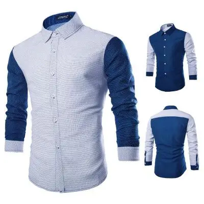 Shop Men's Fashion Casual Long Sleeve Dress Shirt ZJ119