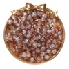 Two-tone crackle glass beads - light brown and white