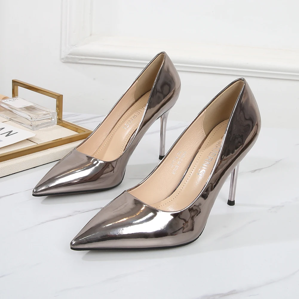 Recién llegado, zapatos de marca para mujer, Sexy, puntiagudos, tacones de  aguja de CM, zapatos de vestir elegantes para mujer, talla grande 35-46