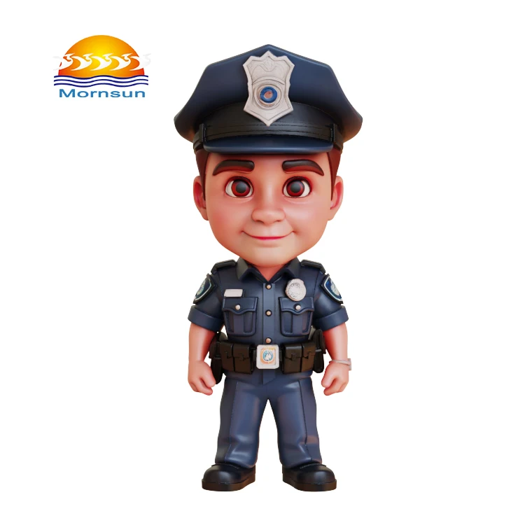Figurilla de resina personalizada de oficial de policía al por mayor, muñeco coleccionable miniatura de oficial de policía masculino, juguete coleccionable y regalo