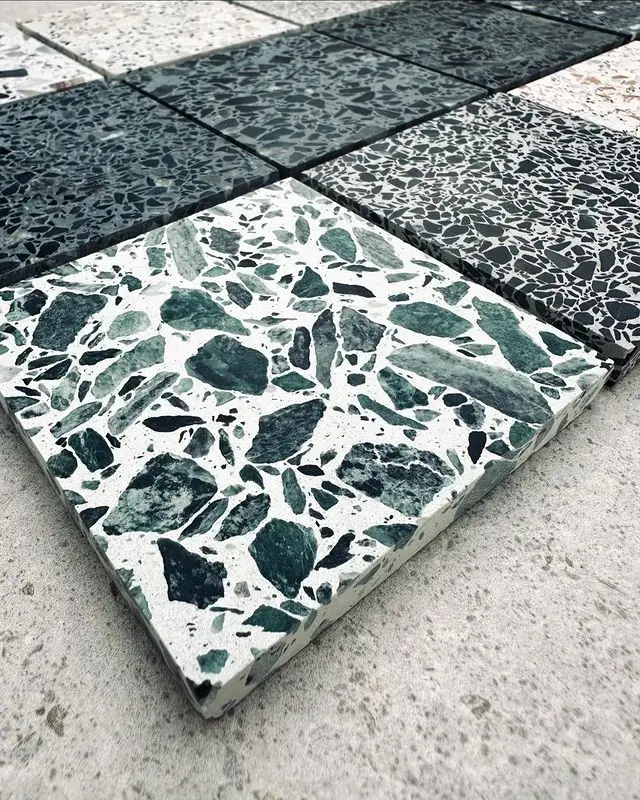 product yd stone factory direct colorful artificial stone floor tile polished terrazzo slab cement tile679-10