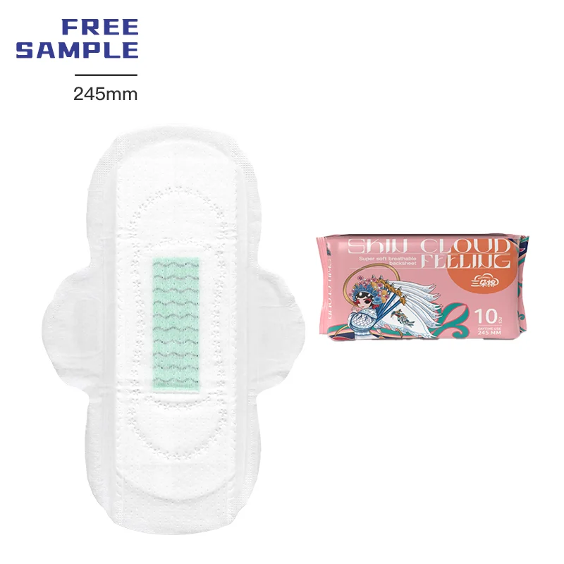 Custom Ultra Thin Women Anion Menstrual Organic Cotton Sanitary Napkin Pads