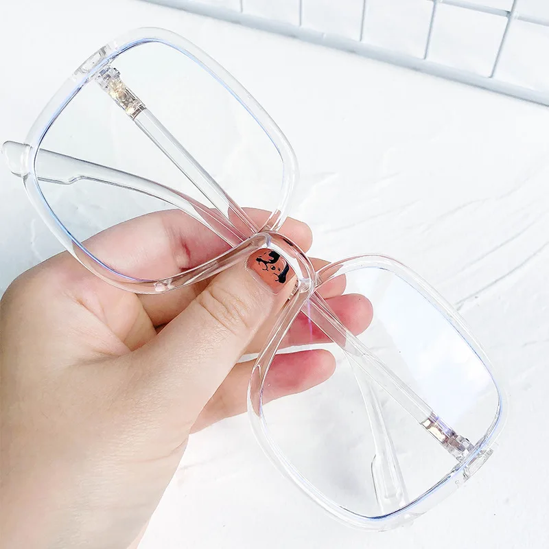 High End Korean Mobile Computer Large Optical Frame Anti Blue Light Glasses for Men Women