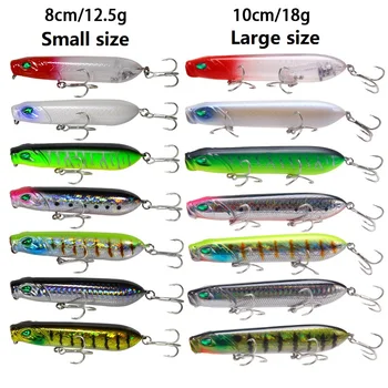 Premium Topwater Popper Bass Fishing Lure 80mm 12.5g & 100mm 18g Crank Bait Realistic Fish Attracting Carp – Popper – view 3