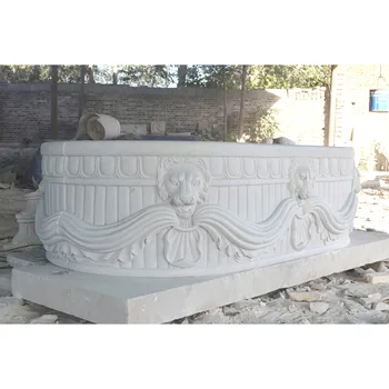 Stone bathtub hand carved european style natural marble bathtub with flower patterns
