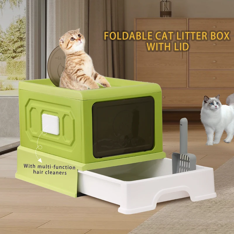 Eco-friendly Cat Litter Boxes Large, Portable, and Durable