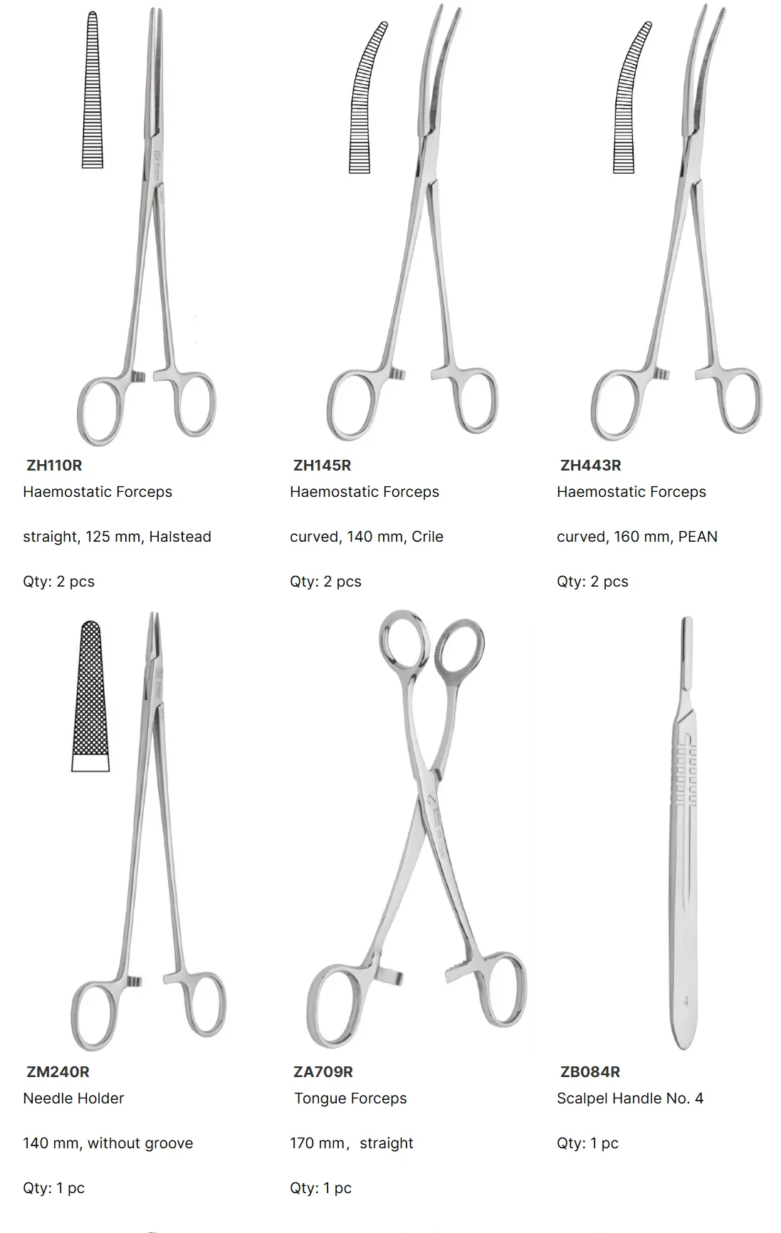 Basic ENT Surgical Instrument Set with Manual Power Source