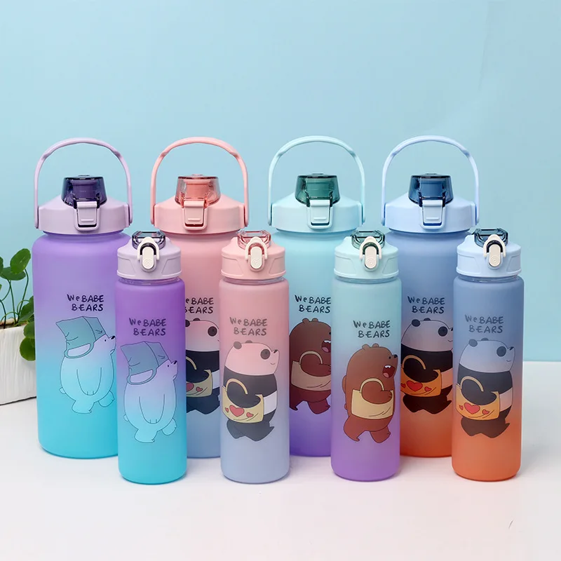 2pcs Botella Agua Tomatodos Kawaii Water Bottle Motivational 2l Water ...