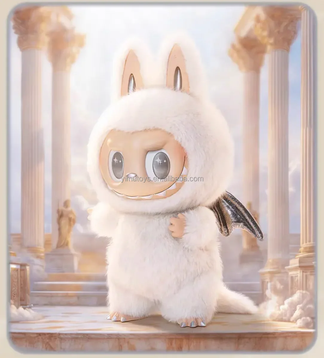 海外限定 ZIMOMO ホワイトAngel ふわふわぬいぐるみz Pop Mart Original Zimomo Angel in Clouds White Vinyl Doll