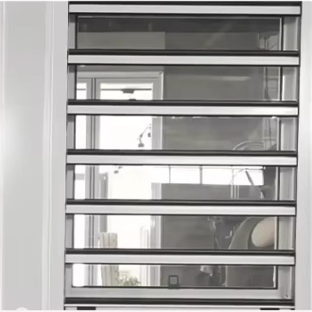 Customized Modern UPVC Tempered Glass Shutters Adjustable Sash Blinds for Home and Villa
