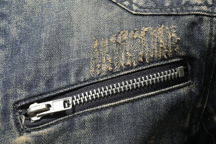 Trendy Spring Autumn Denim Tops Men's Personality Stand Collar Zipper Men Jean Jacket_voghion.com