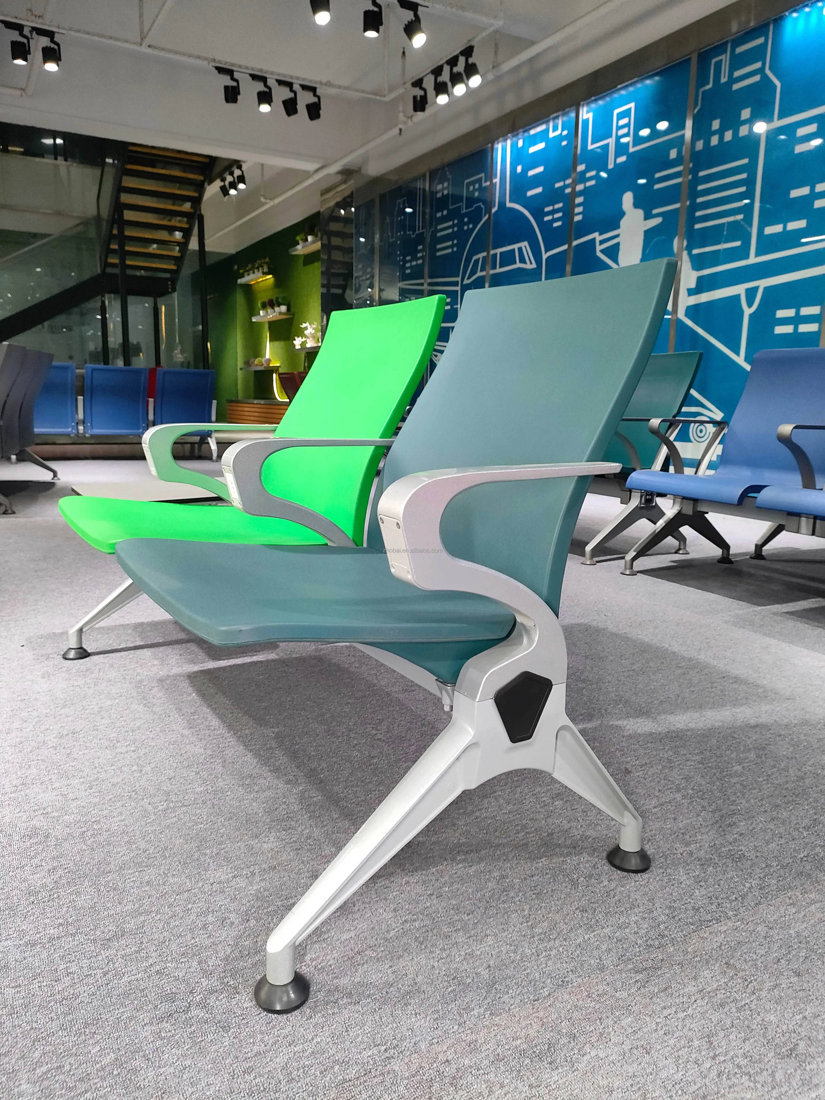 High Quality Customized Modern PU Hospital Waiting Chairs 1 3 5-Seat Options Gym Dining Public Office Hospital Areas Aluminum 2