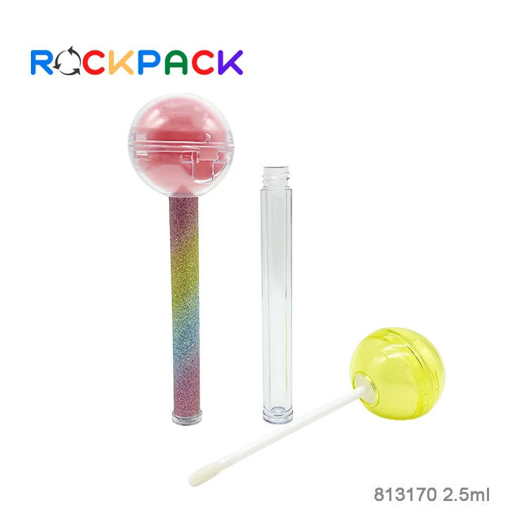 Lollipop Shape 2.5ml Cute Empty Plastic Lip Gloss Tubes Containers