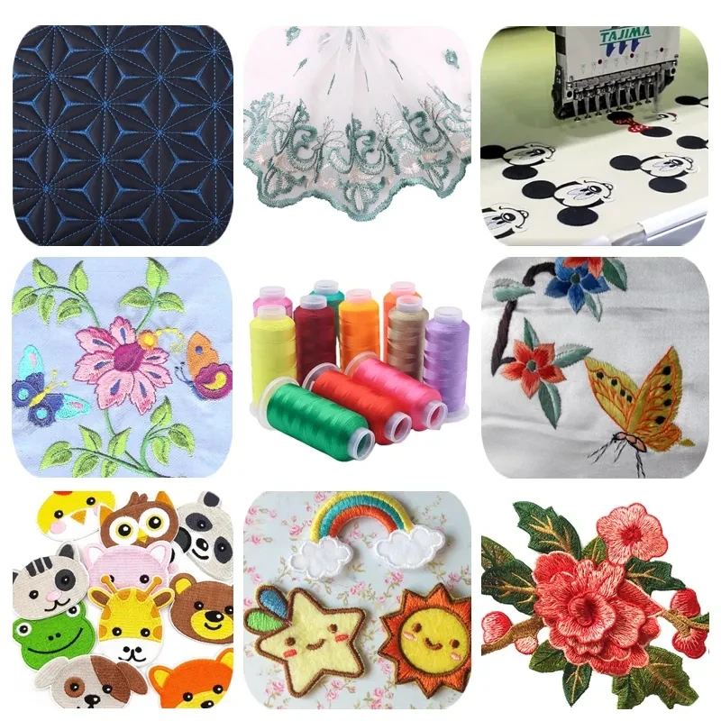 product high quality 100 dyed polyester multi colored segment dyed embroidery thread for embroidery machine sewing-9