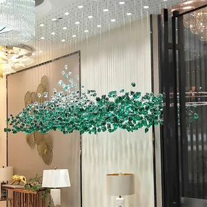 Custom Luxury Large LED Crystal Chandelier for Restaurant Kitchen Indoor Decorations-for Hall Hotel Engineering Pendant Lights