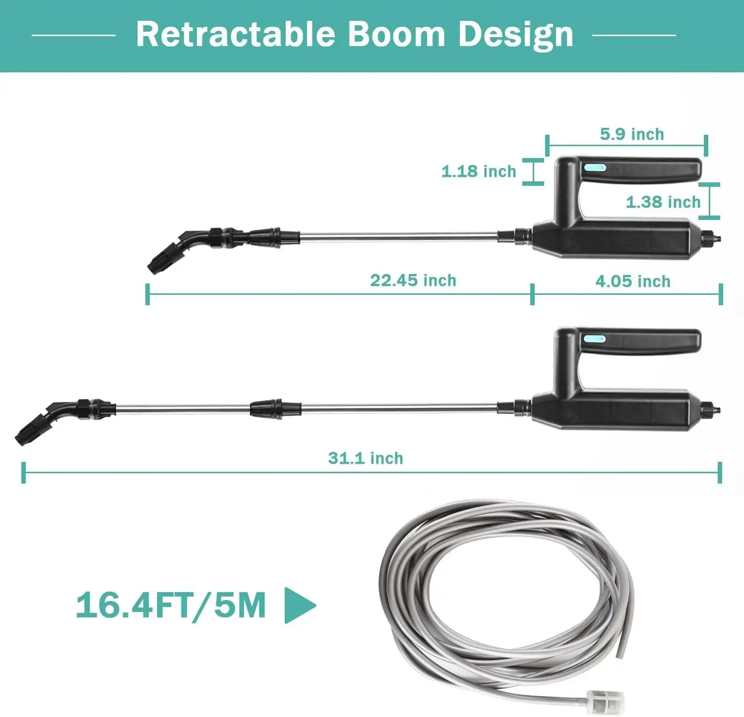 Rechargeable Battery Operated Telescopic Spray Wand Portable Automatic Electric Garden Planting Sprayer with 3 Adjustable Nozzle