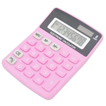 Children Colorful Cheap Custom Battery Powered Solar Panel Pink Blue cute mini Calculator