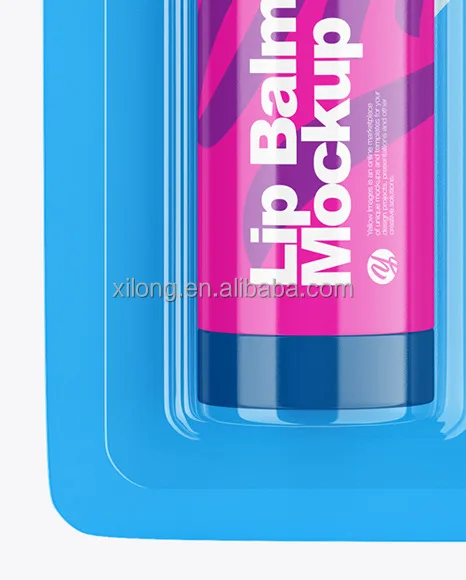 Пластиковый прозрачный бальзам для губ блистерный лоток ПЭТ ПВХ ПП пластиковый блистер раскладушка клейкая задняя