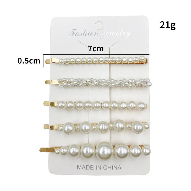 Винтажные Свадебные Заколки для невесты, 5 шт., винтажные модные корейские милые заколки для девочек с жемчугом, золотые заколки для волос, набор жемчужных заколок