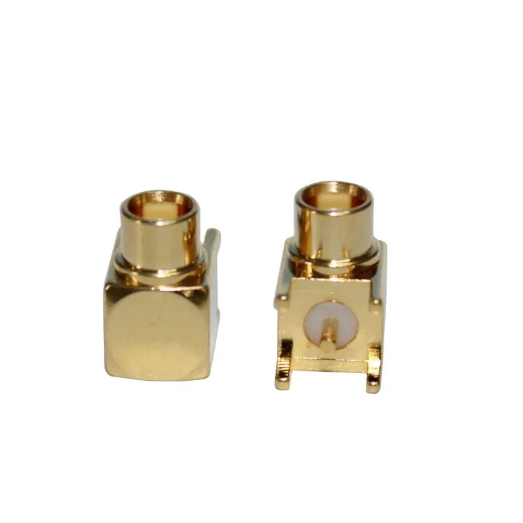 All Copper MCX-KWE Connector 90 Degree Gold-plated Female MCX PCB Mount Coaxial Connector for Wholesale factory