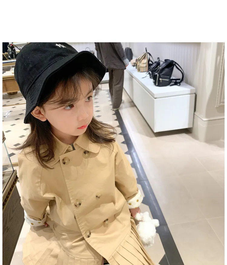 Latest Design Turn Down Collar Solid Color Long Sleeve Fashion Jacket Dresses for Girls Kids