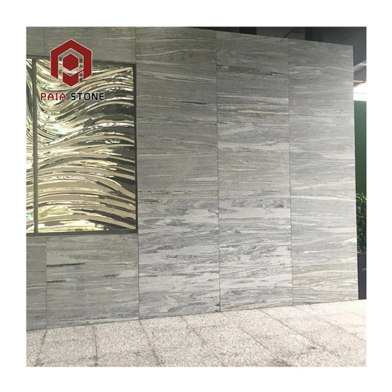 China Bianco Faniello grijs-golfgraniet wandbekleding voor villa’s, exterieur tegelsontwerp, Viscon witte graniettegel 30 × 30 cm