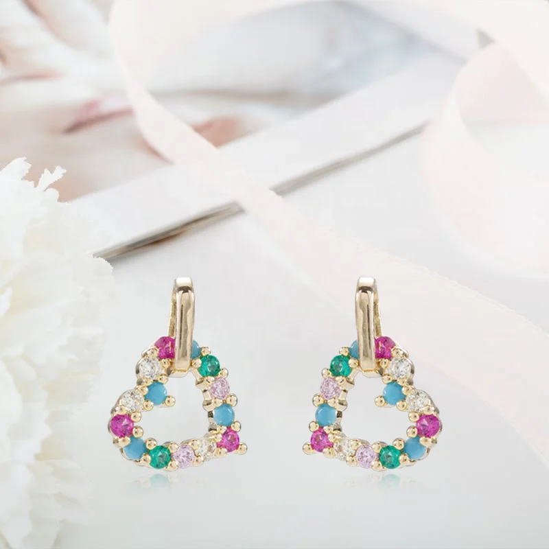 Wholesale natural gemstone zircon earring custom logo customized quartz jewelry color crystal stud earrings women