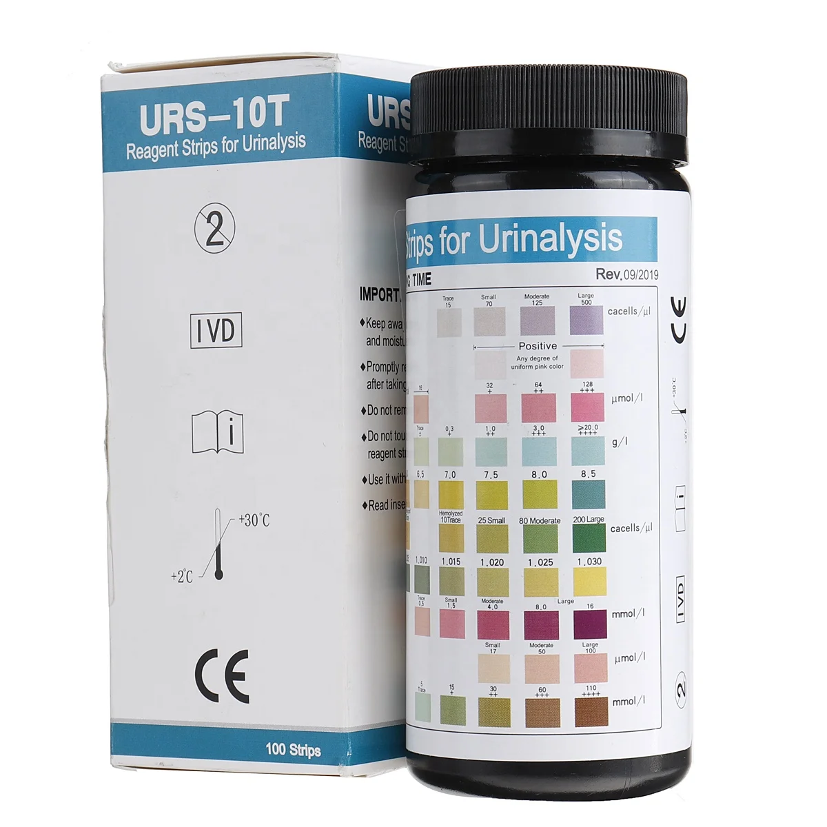 Wholesale 10パラメータグルコースph urinalysis試薬ストリップカスタム卸売尿テストストリップURS-10T From 