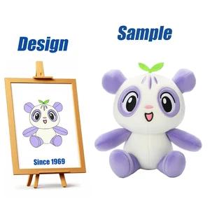 Shengye EN71 CE ASTM Purple Cute Panda Plush Doll Toy Soft Cartoon Stuffed Animal Toys Birthday Gift for Children Kids Baby Girl