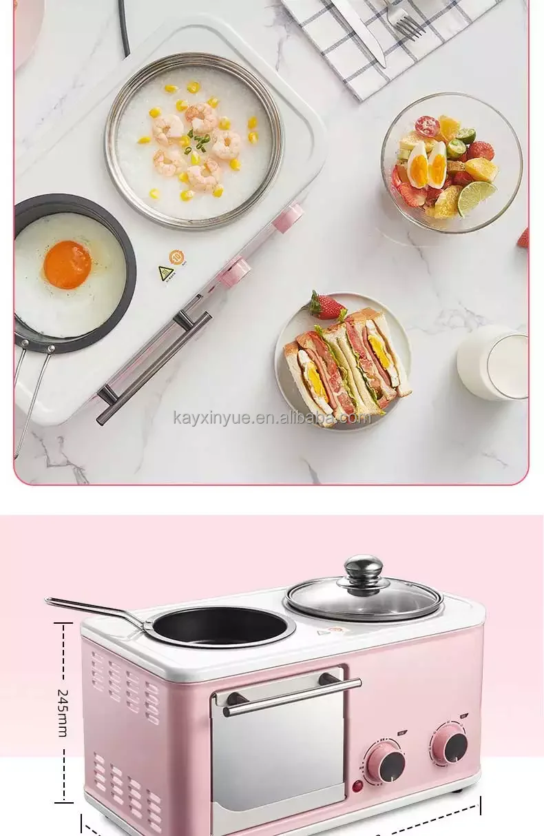 New Design 4 In 1 Breakfast Machine(Frying Pan Toaster Oven Steaming Pot  Boiling Pot )