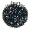 Resin cat's eye beads - blue-green