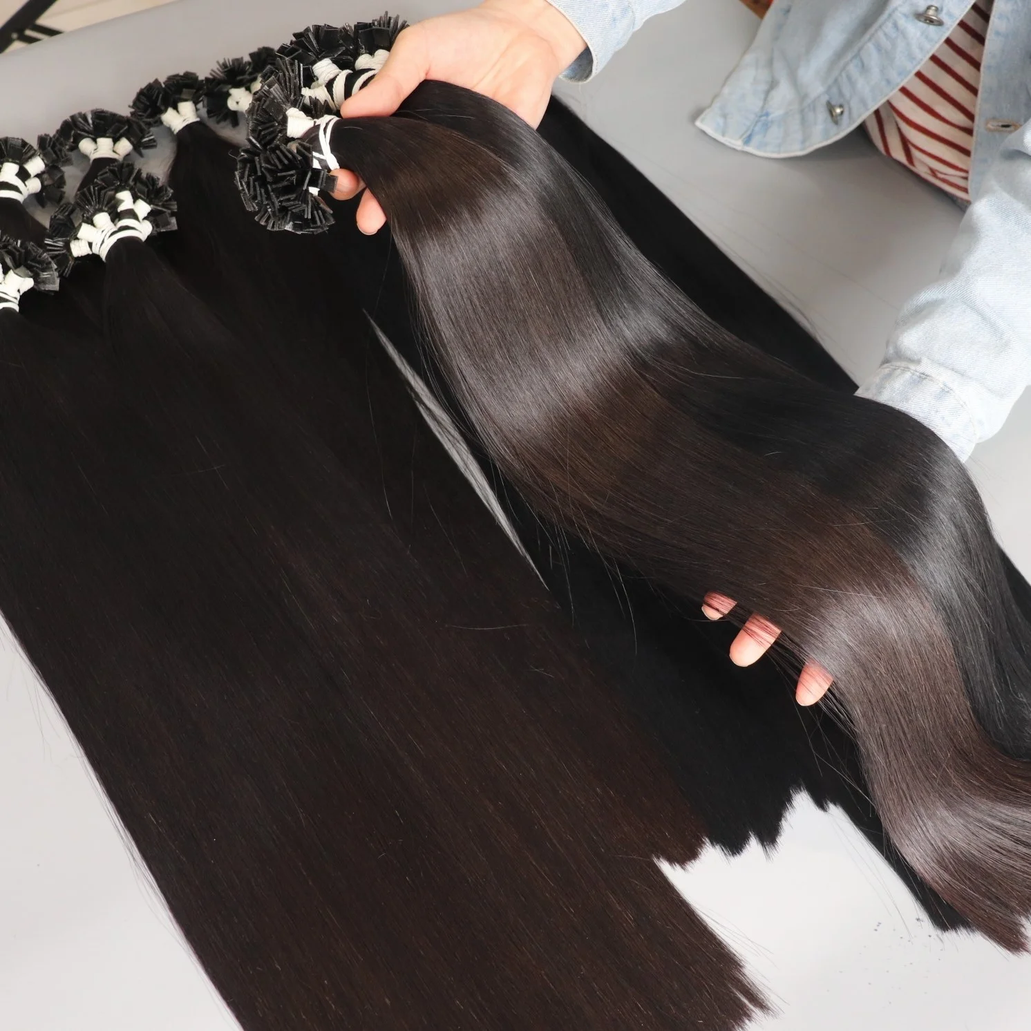 Cheap Price Keratin Hair Extension Double Drawn Cuticle Aligned Flat