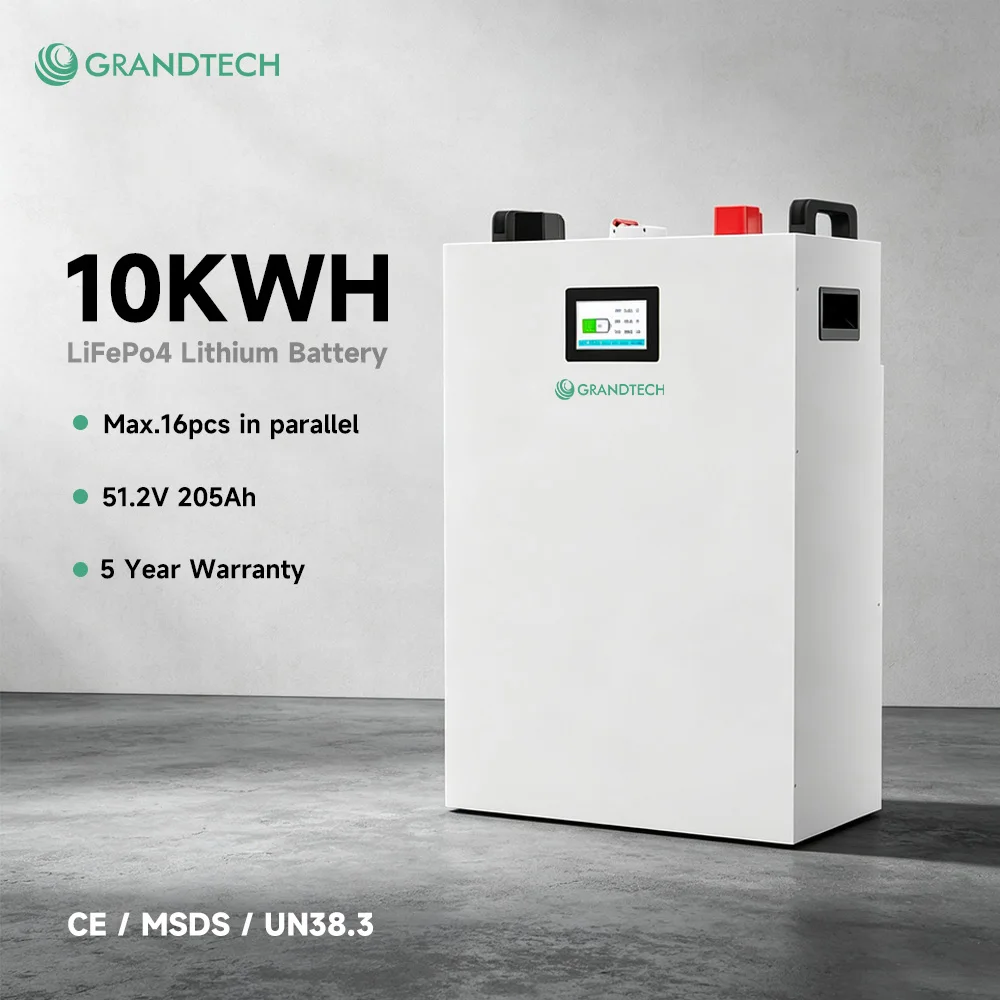 Grandtech Solar Power Wall 5kwh 10kwh 15kwh 24v 48V 100ah 200ah 300ah Lifepo4 Lithium Ion Battery Batterie Solaire Lithium