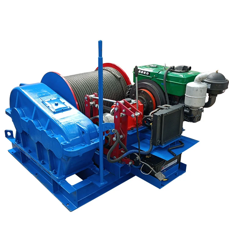 High Speed Diesel Engine Powered Winch 1ton to 20ton with Wire Rope