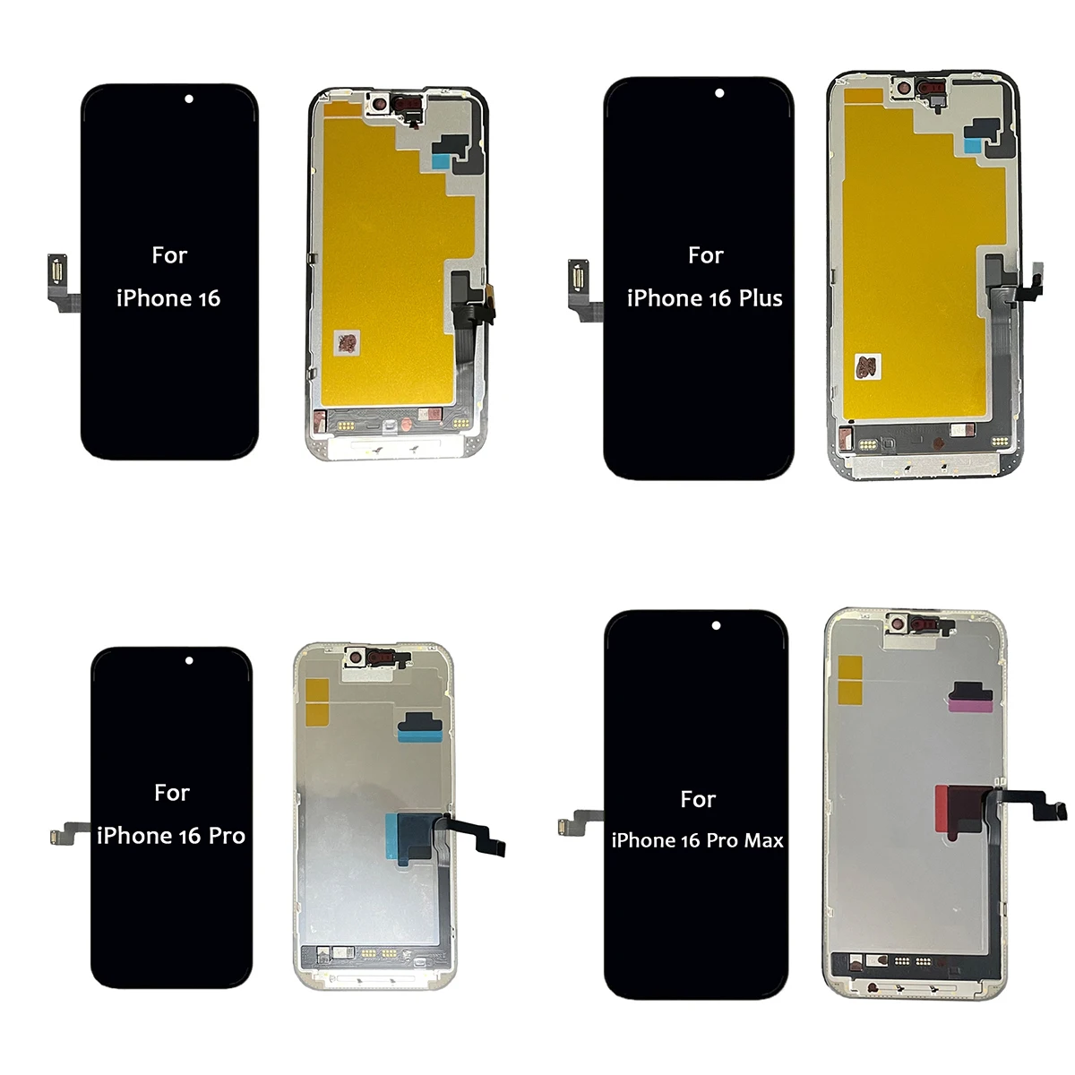For IPhone 16 Pro Soft OLED Display LCD Touch Screen Digitizer Replacement With Frame & Tool Kit – Black