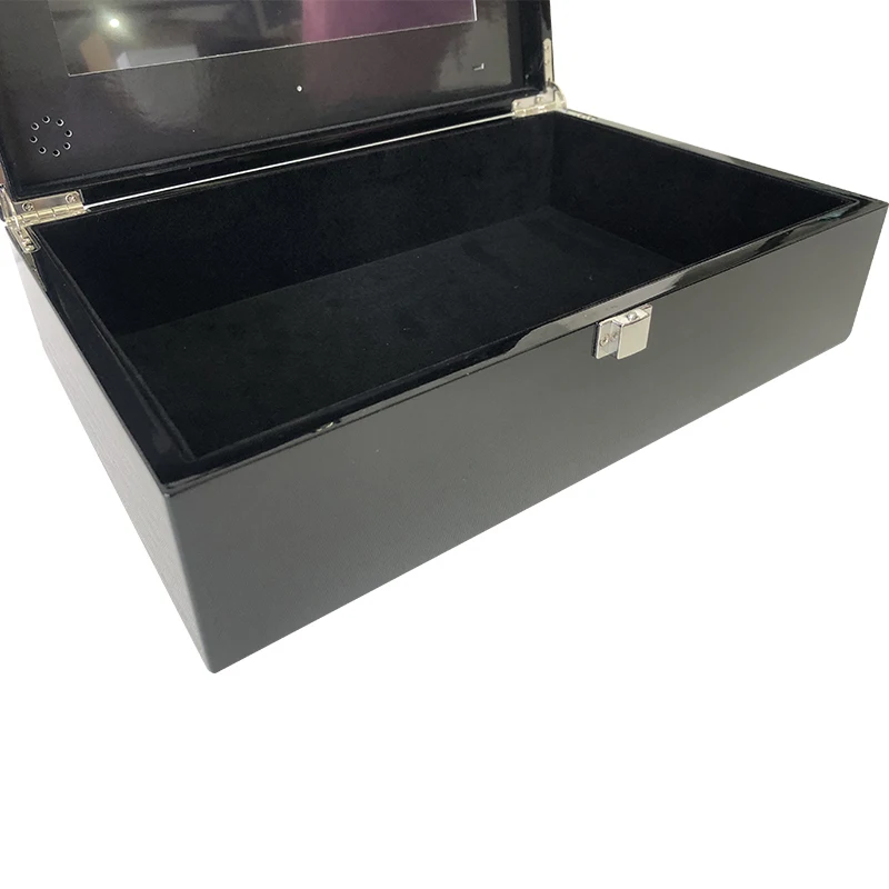 Роскошный Подарочный экран 10-дюймовый Деревянный цифровой ЖК-бокс пианино Черный видео бокс