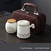 White with brown bag