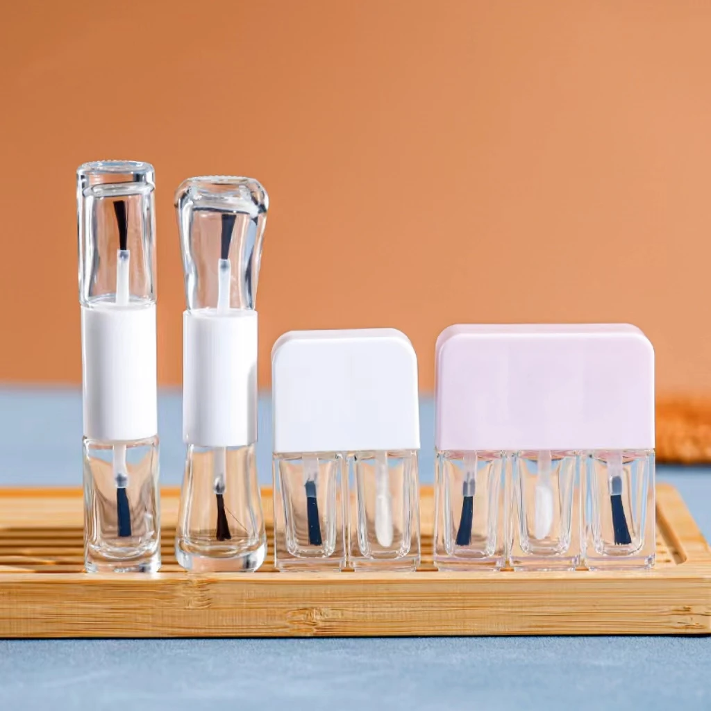 High Quality Transparent Empty Double Ended Glass Bottle Nail Polish with Brush Cosmetics Dispenser Bottle