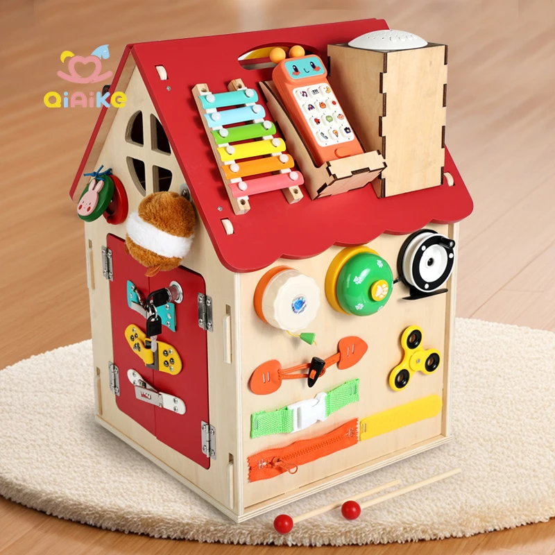 أدوات تدريس مونتيسوري مخصصة لأنشطة الأطفال: لوحة انشغال منزلية خشبية مونتيسوري للرضّع تحاكي السماء المرصعة بالنجوم، وألعاب تعليمية مبكرة