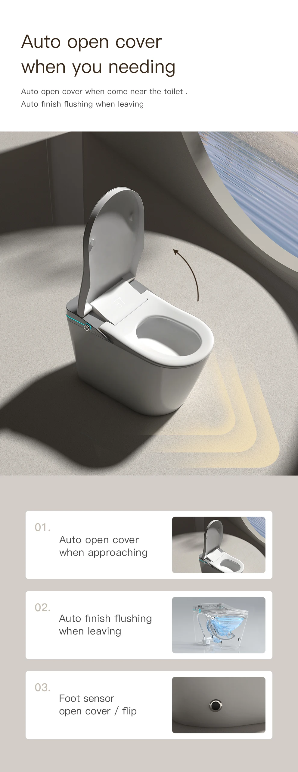 CUPC certification sanitary ware automatic water closet one piece toilet bowl bathroom wc intelligent smart toilet commode factory